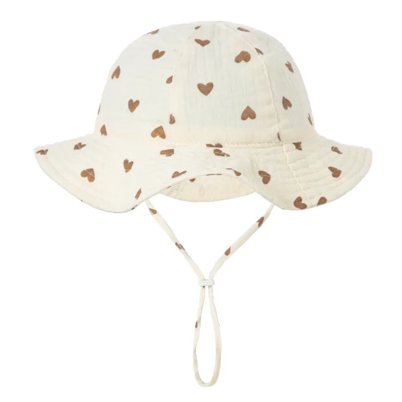 Sombrero de cubo de algodón para bebé, gorros con protección solar para exteriores para niños y niñas, sombrero panamá estampado, sombrero de pesca de playa Unisex para 3-12 meses