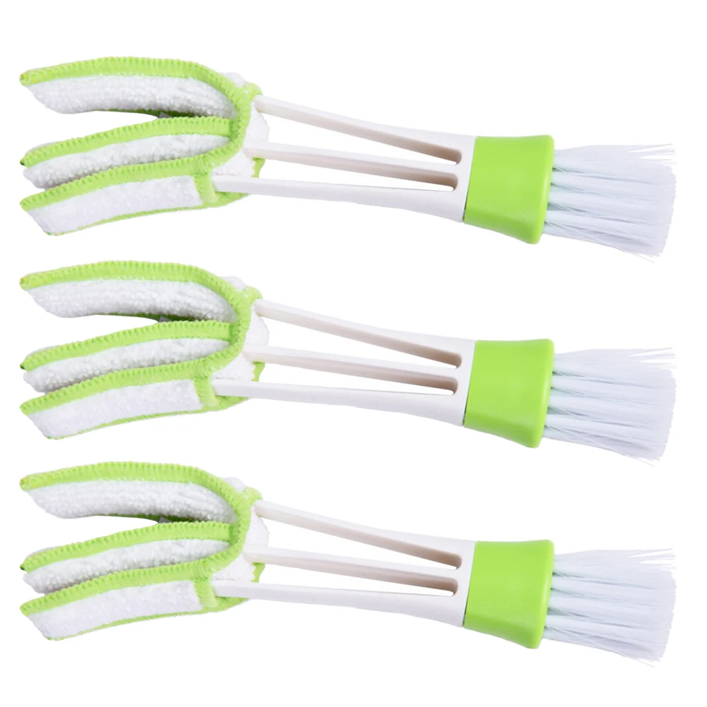 

3pcs Cleaning Brush Car Dusting Tools Double Ended Microfiber Nylon Compact Lightweight Safe for Seats Vents Keyboard