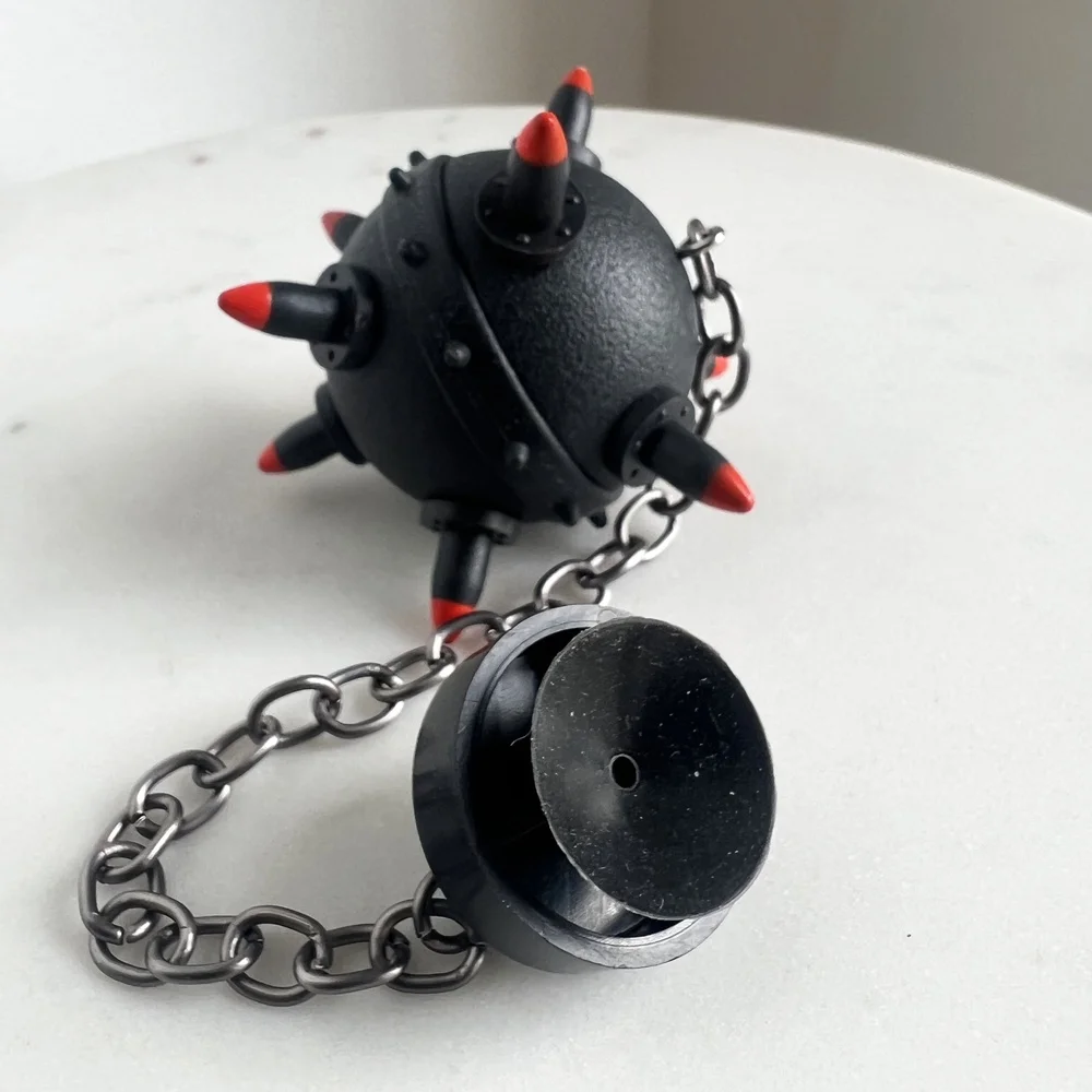 Large Sub Mine Plastic Aquarium Decoration Glowing Tips Suction Cup Base Adjustable Height Underwater Oasis Ideal Fish Tanks