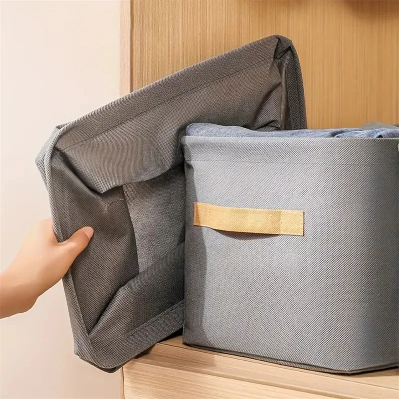 Cube Folding Fabric Storage Basket Closet Organizador Clothes Storage Boxes Home Office Shelf Organizers For Kids Toys Organizer