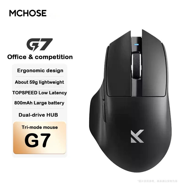 Original Mchose G7/G7 PRO Wireless Gaming Mouse Bluetooth Tri Mode Paw3311/Paw3395 Large Battery Ergonomics Lightweight for FPS