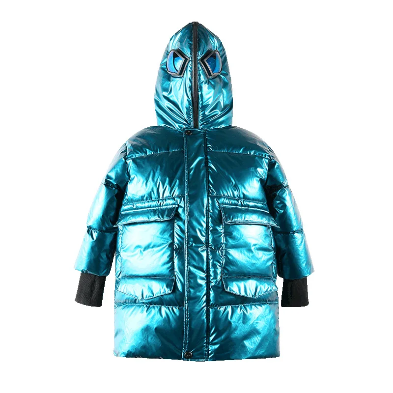 Kids Winter Jacket For Boy Children\'S Outerwear  Baby Clothing  Thick Long Coats Girls Hooded Snowsuit Children Glasses Overcoat