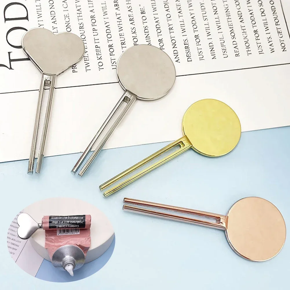 Creative Key Shape Tube Squeezer Zinc Alloy Toothpaste Squeezer Portable Mini Heart Round Shape Cream Squeezer Bathroom Supplies