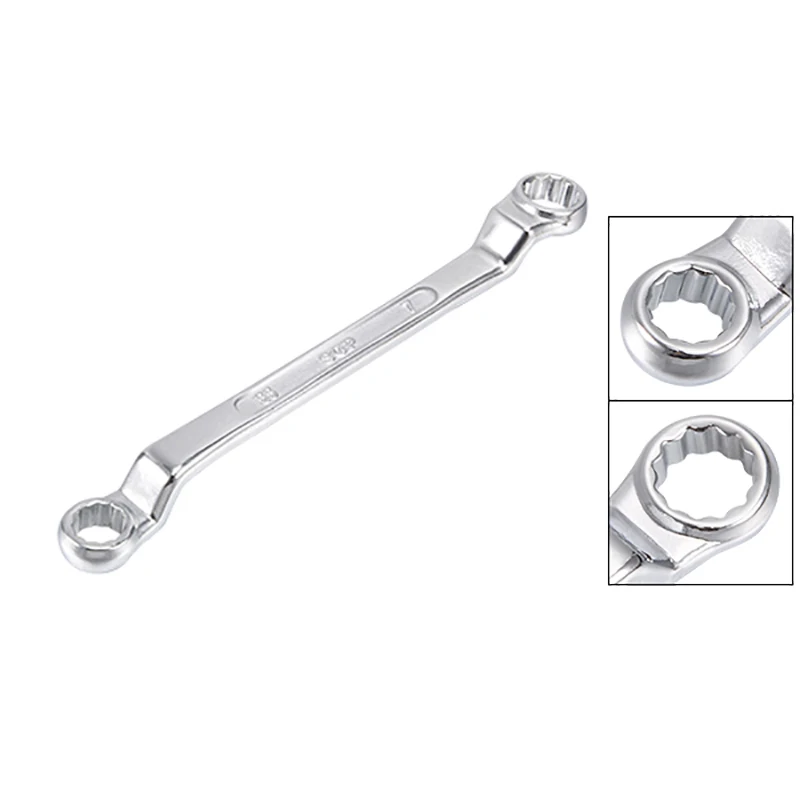 1pc 5.5mm-27mm Metric 12 Point Offset Ring Spanner Double Box End Dual Head Wrench Chrome Plated Cr-V Workshop Tool Hand Tools