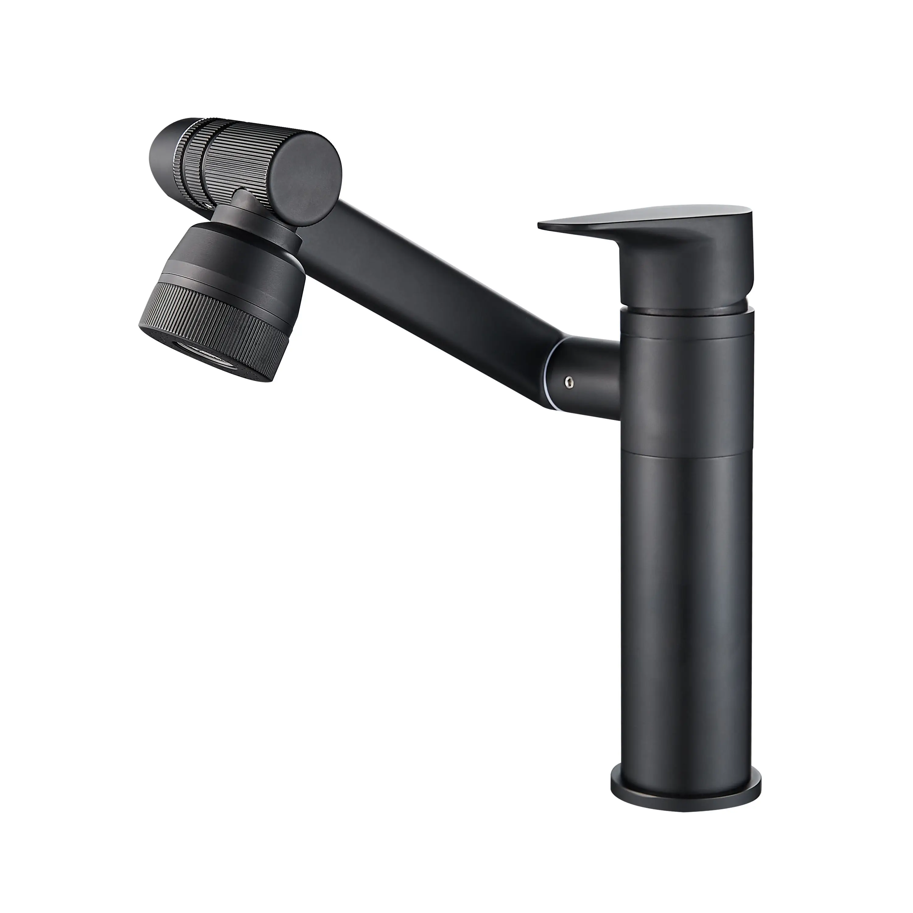 Black short all copper faucet cold and hot dual function 360 degree rotating bathroom sink manufacturers