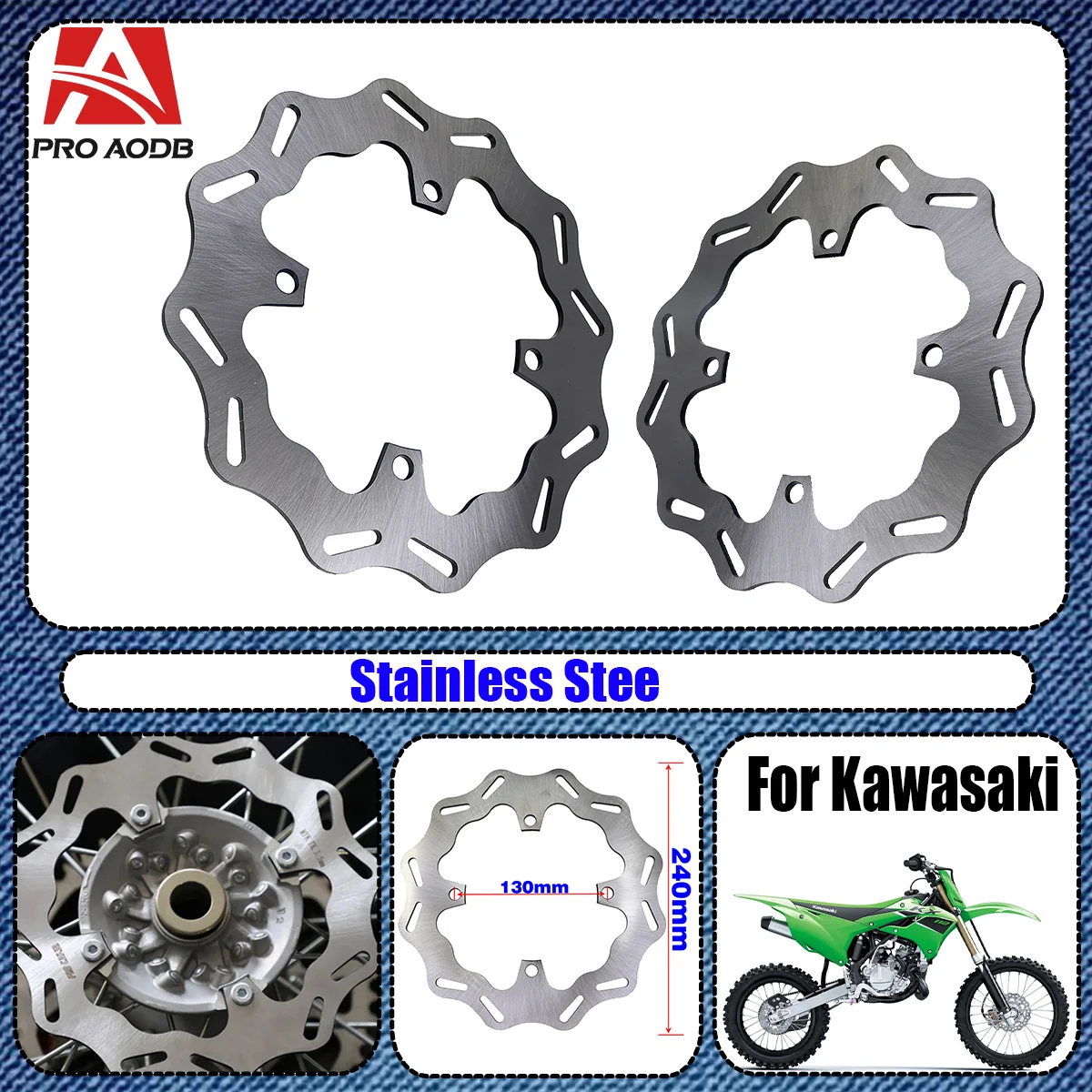 

Endurance motorcycle accessories front and rear brake discs Universal Parts For Kawasaki KX250F KX450F 2006-2021 KLX450R 2007