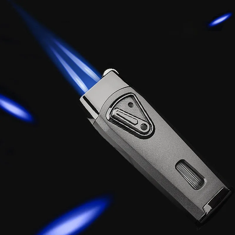 JOBON Creative Metal Outdoor Windproof Butane Gas Lighter Blue Flame Turbo 2 Torch Jet Cigar Lighter Kitchen Baking BBQ Tools