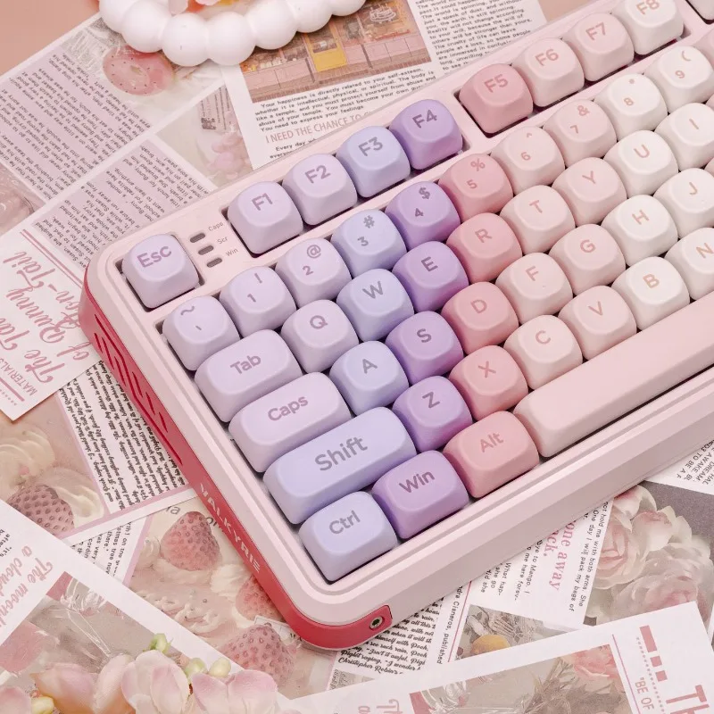 PBT high aesthetic MOA five sided thermal sublimation compatible mechanical keyboard 60-108