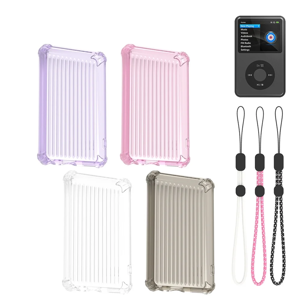TPU Transparent Case for Innioasis Y1 MP3 Player, Soft Cover with Lanyard, Anti-Scratch, Ideal for Sports, Running & Daily Use