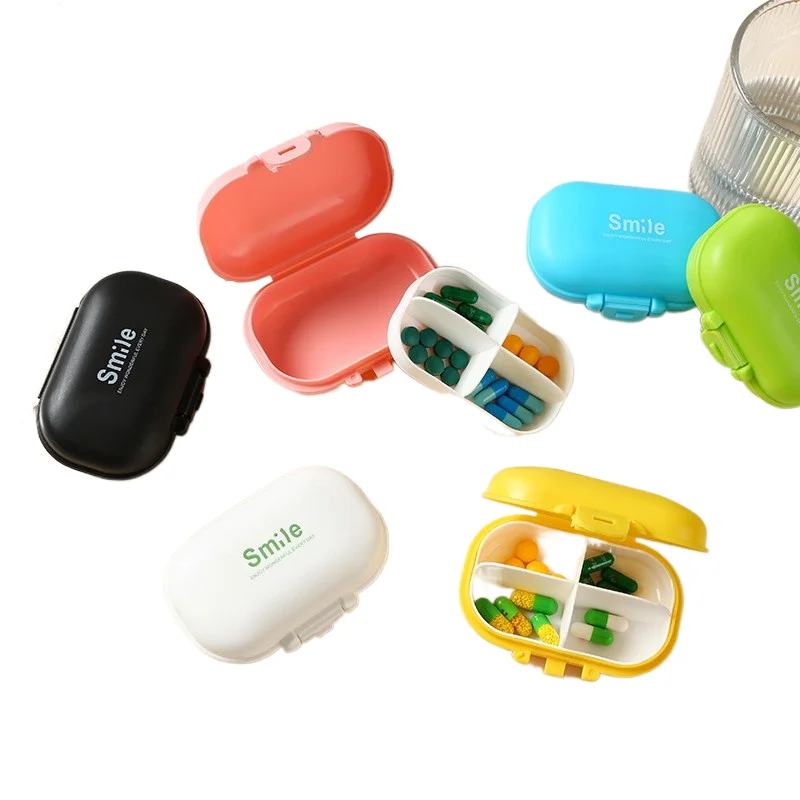 4 شبكة الطب حبة صندوق صندوق لتخزين السفر حبة حالة الفيتامينات أقراص حاوية صندوق بلاستيكي كبسولات المنظم مقاوم للماء