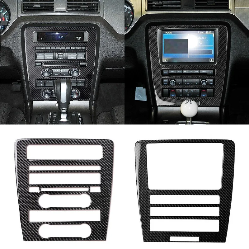 Fit For Ford Mustang Accsesories 2009-2014 Carbon Fiber Interior Sticker Decal Center Control CD Decoration Panel Trim Cover