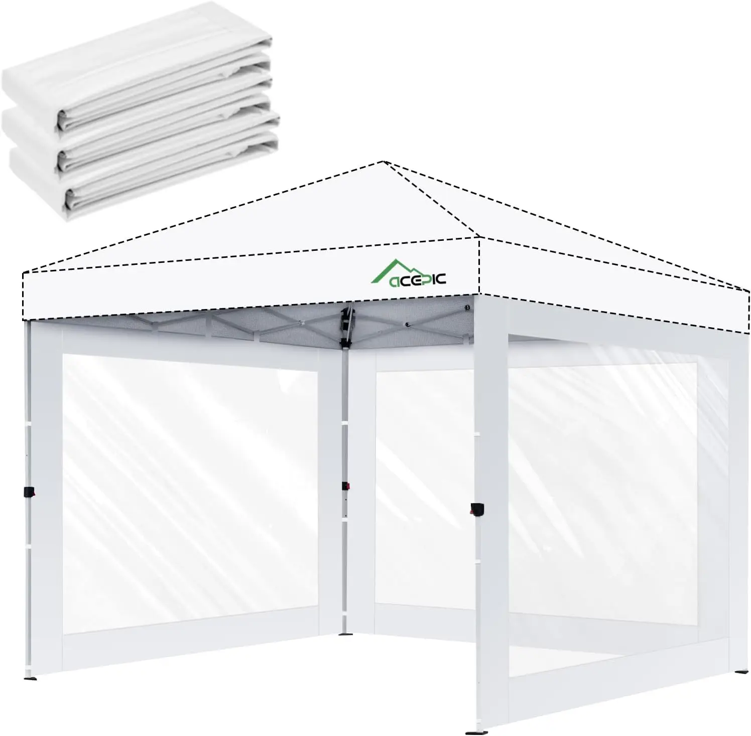 

Clear Canopy Sidewalls for 10x10 Pop Up Tent, Transparent Window Curtain Cloth, 8 Mil PVC Enclosure Fabric with Zipper and Velcr