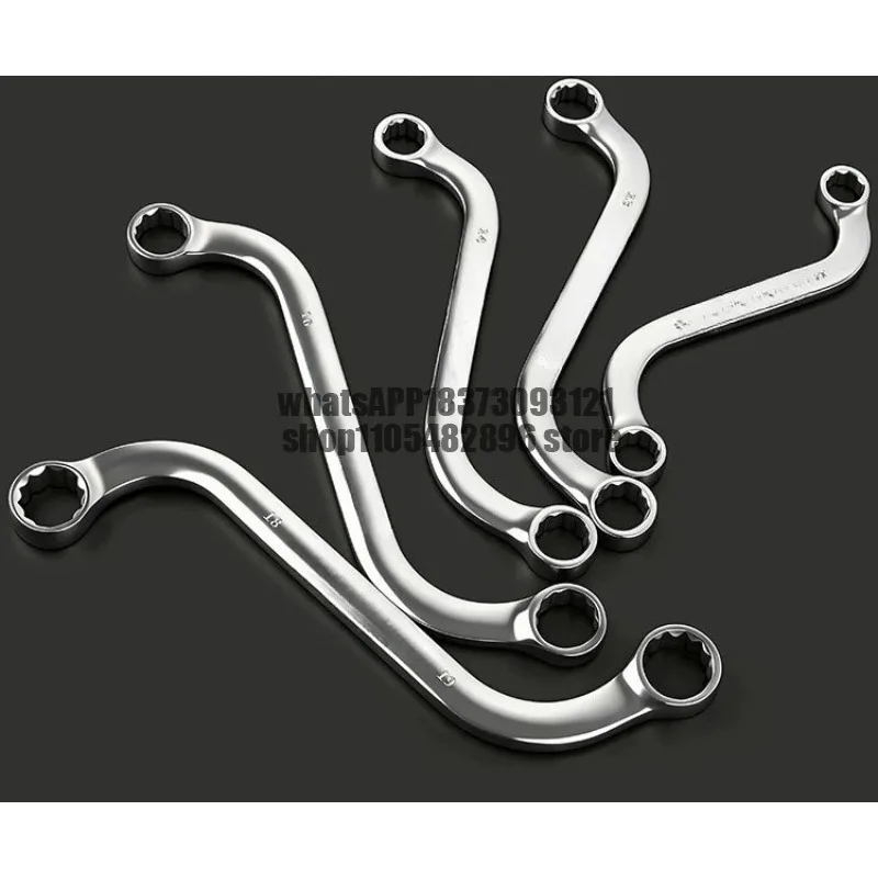High-hardness S-type Torx Wrench, double-ended ditch wrench tool set, 10-11mm bent handle double-sided wrench, 6-piece set