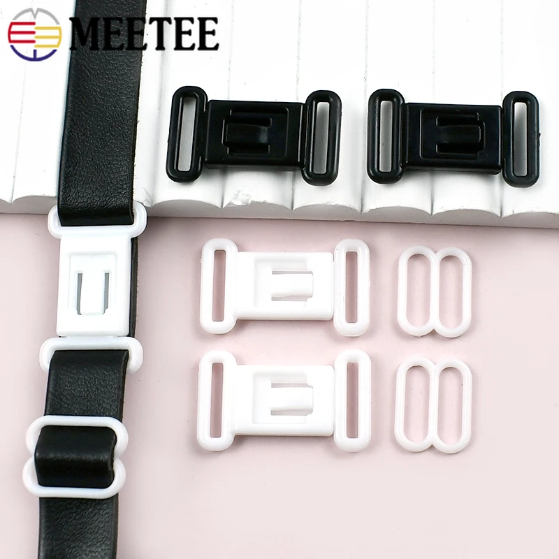 200/500Sets 12.5mm Plastic Buckle Bra Strap Adjuster Clasp Bikini Connector Buckles Underwear Tape Hook DIY Sewing Accessory