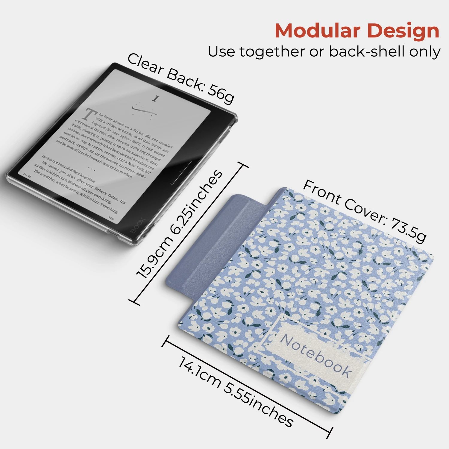 Etui Twosheep Fresh Floral do Boox Go7 Go Color7 GenII Go Color7 Gen2 Leaf3 Leaf3c 7' Magnetyczne Smart Shell Folio — zdjęcie produktu 6
