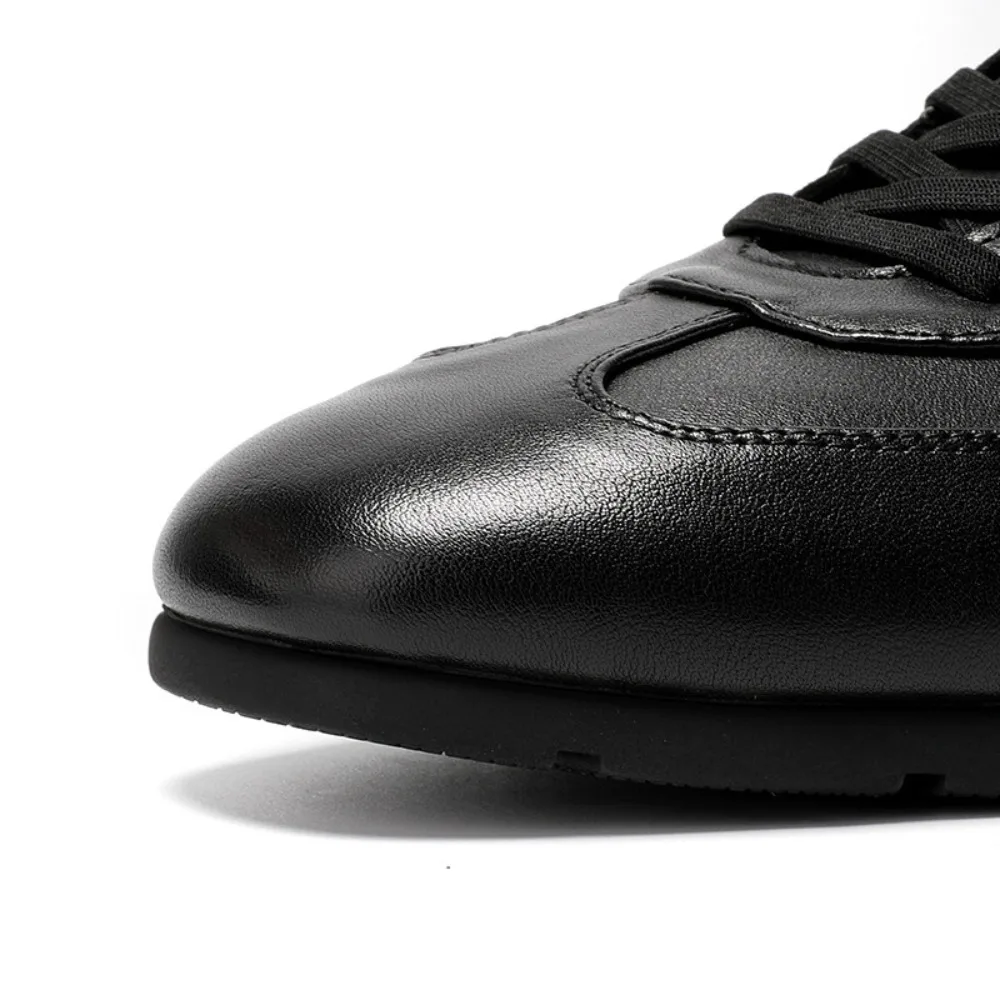 Genuine Leather Men's Formal Shoes Soft Sole Comfortable Fashion Trendy Lace Up Casual Dress Shoes for Men