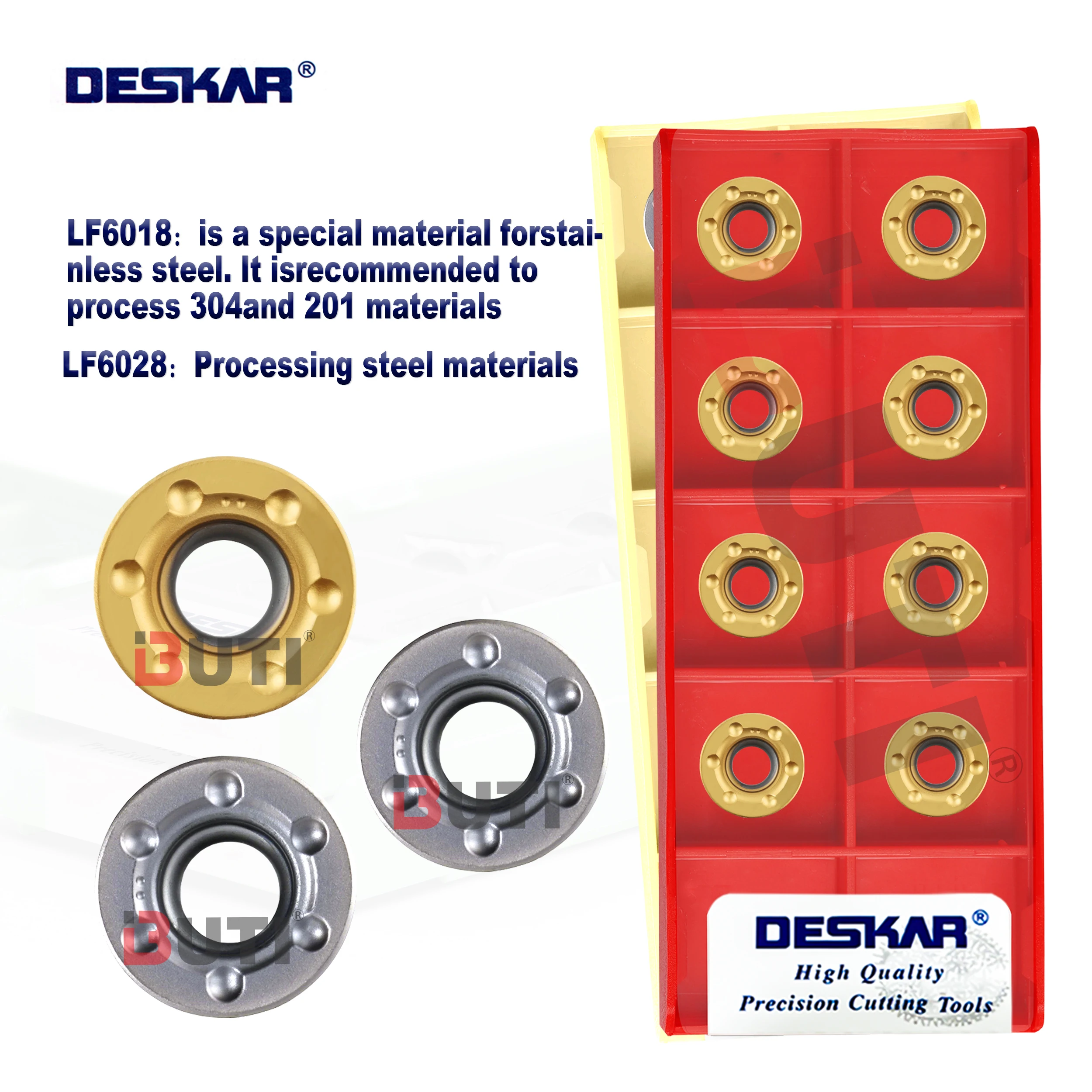 

DESKAR 100% Original Milling Blade RDMT1204MO MQ LF6018 LF6028 LF6028S CNC lathe Center Milling Blade Processing Stainless Steel