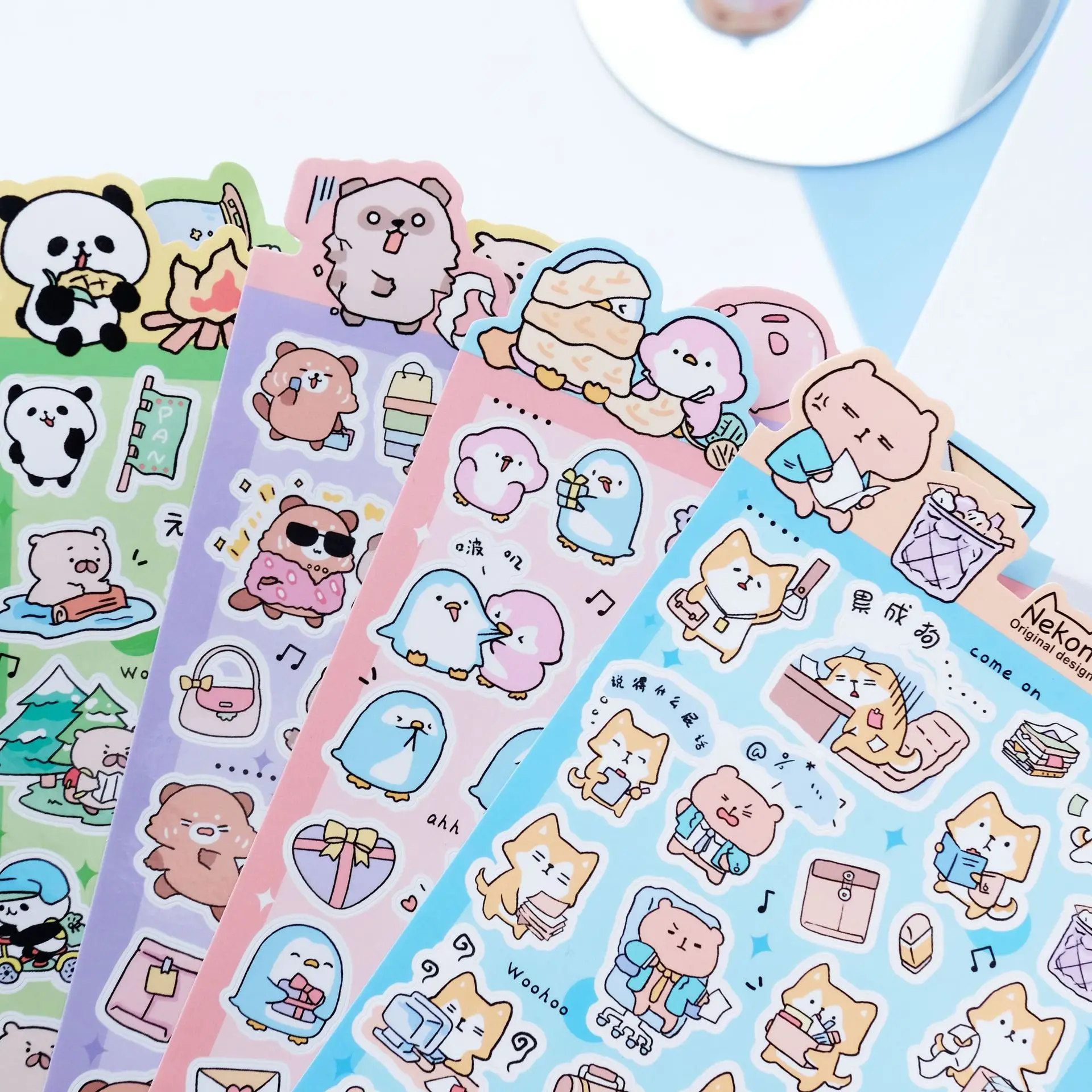 Sevimli Panda Ayı Scrapbooking Etiket Karikatür Önemsiz Günlük Tutma Zanaat Malzemeleri DIY Hobi Kırtasiye Çıkartmalar