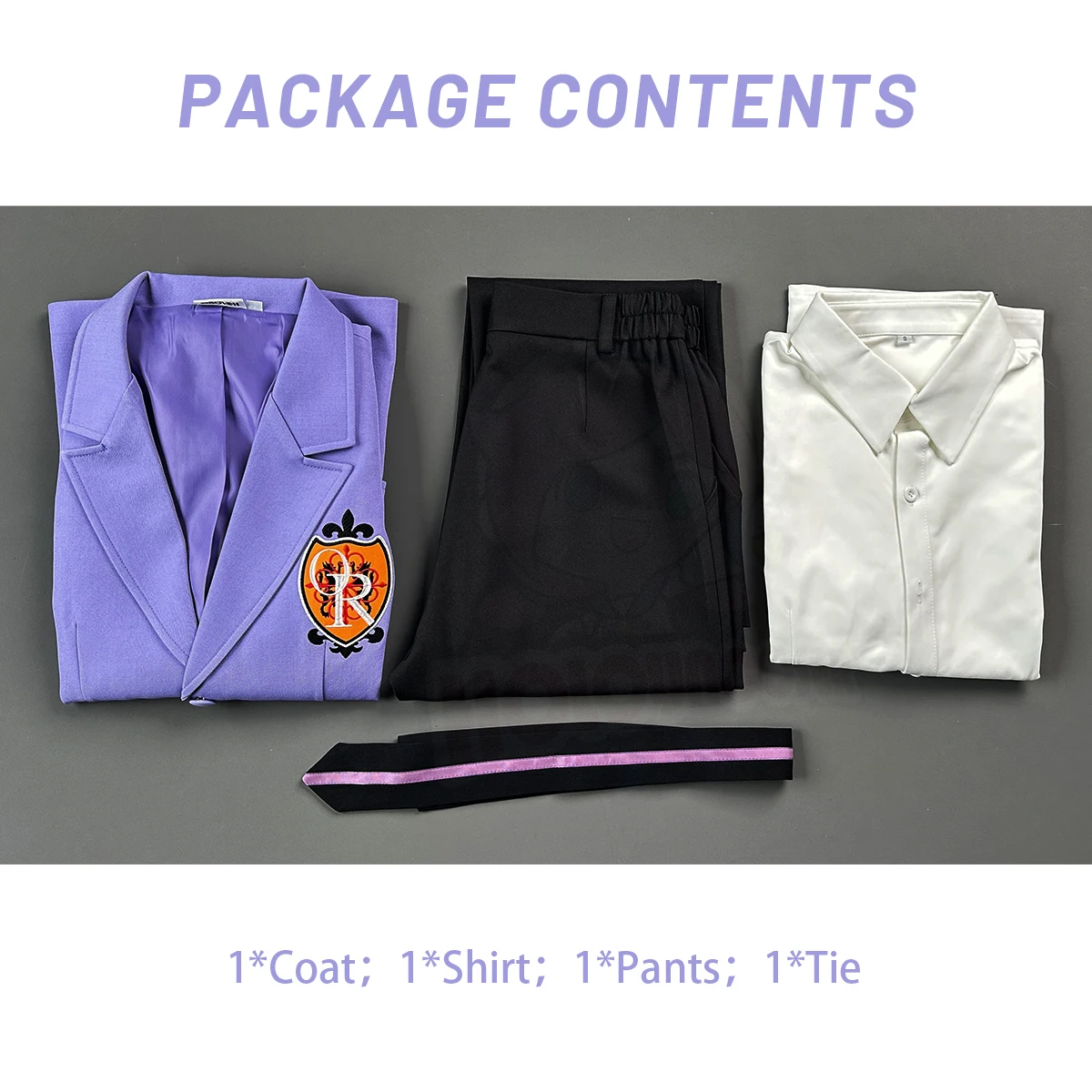 HOLOUN Haruhi Fujioka Tamaki Suoh Anime Cosplay Costume Embroided OHSHC School Uniform Halloween Convention Suit Shirt Pants Tie - view 5