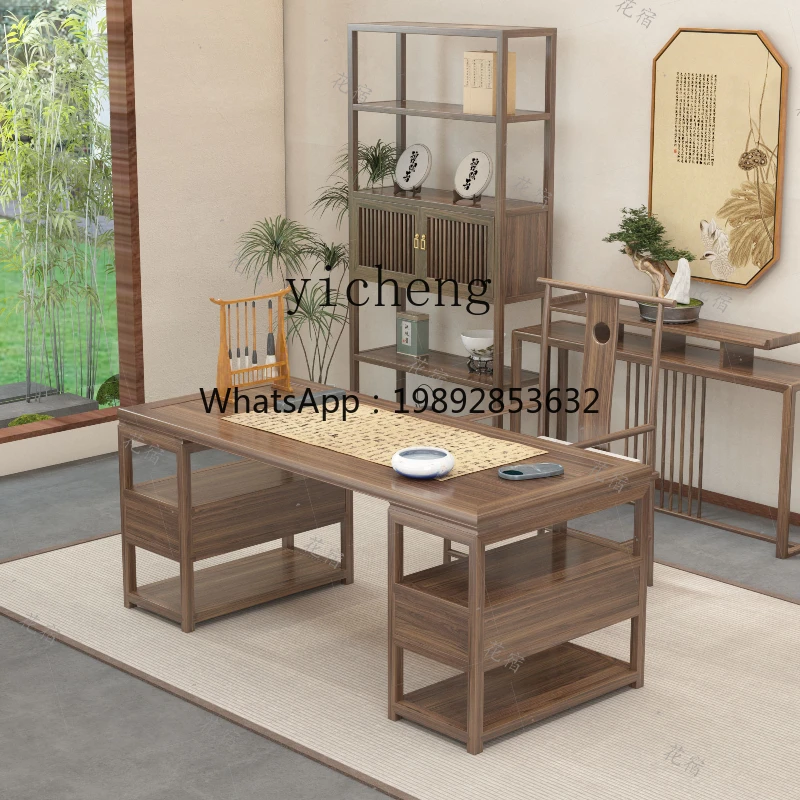 

BF New Chinese Desk Old Elm Calligraphy Table Solid Wood Painting Table Desk Zen Household Computer Desk