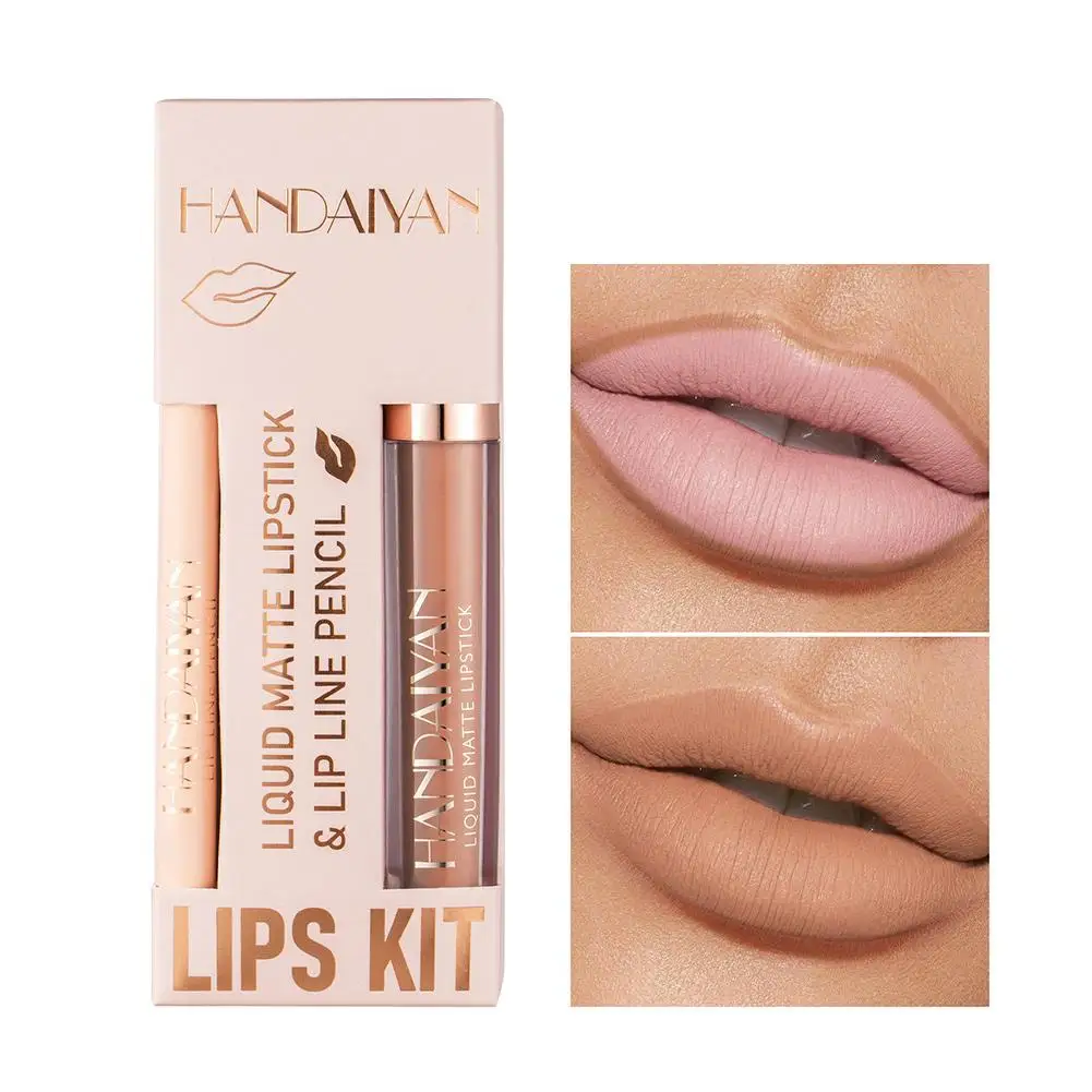 12 Colors Matte Velvet Lip Liner Sexy Nude Lipstick Long-lasting Non-stick Cup Non-smudge Lip Cosmetics