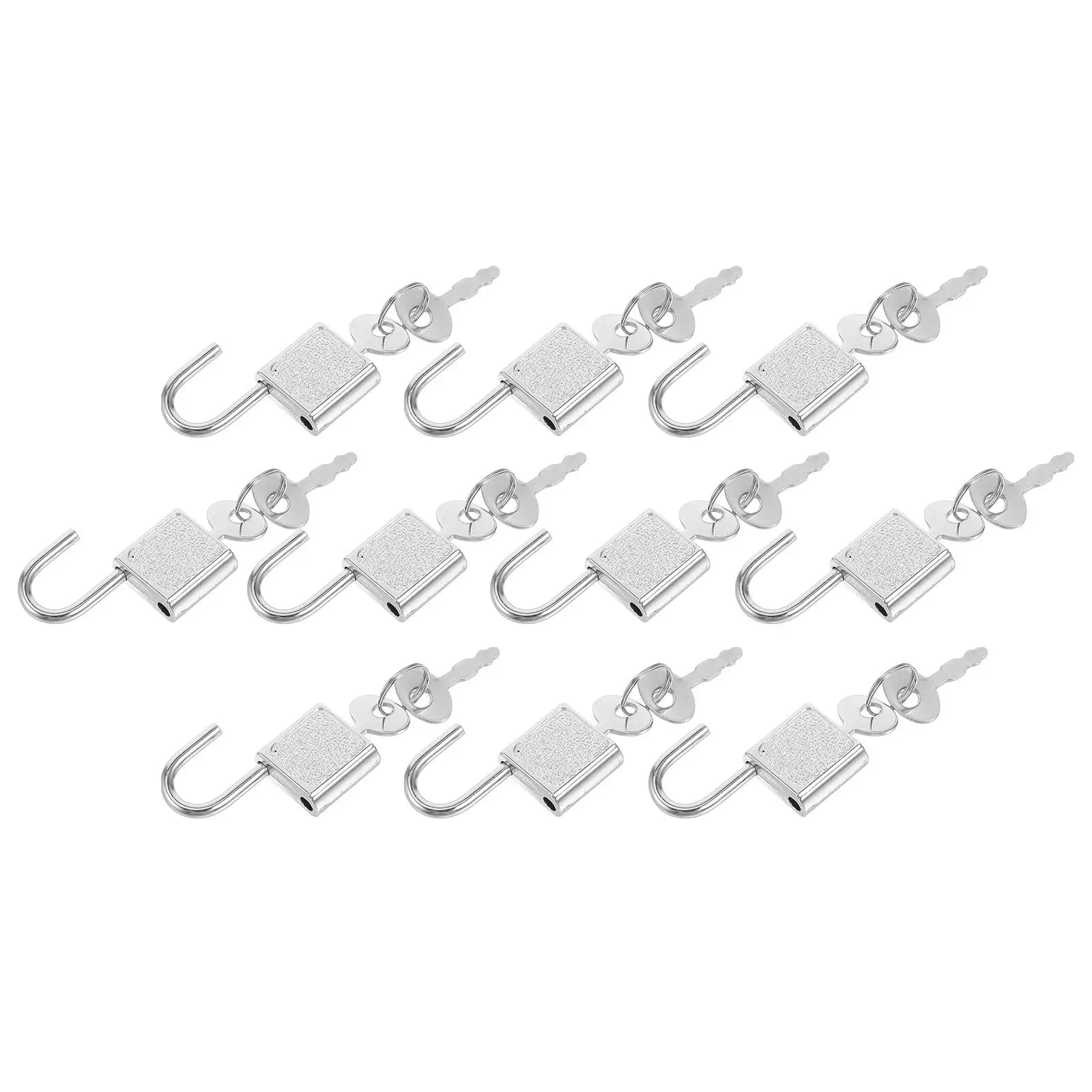 10Pcs Stylish Zinc Alloy Square Padlocks Mini Size Reliable Security Locks for Schoolbag Gym Locker Sport Bag Notebook Drawer