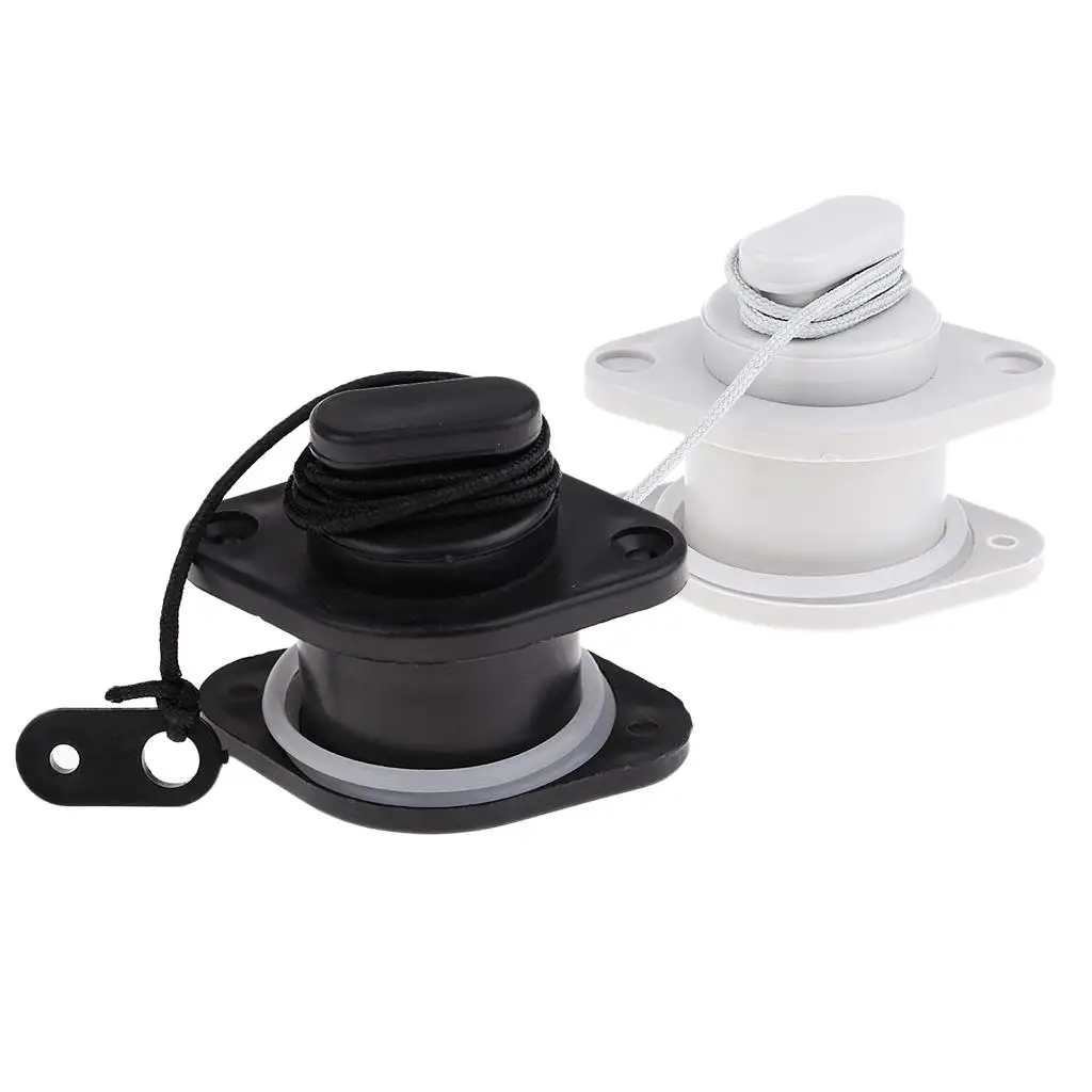 Scupper Valve for Boats PVC Replacement Drain Plug Cap with Cord for Kayak Inflatable Accessories
