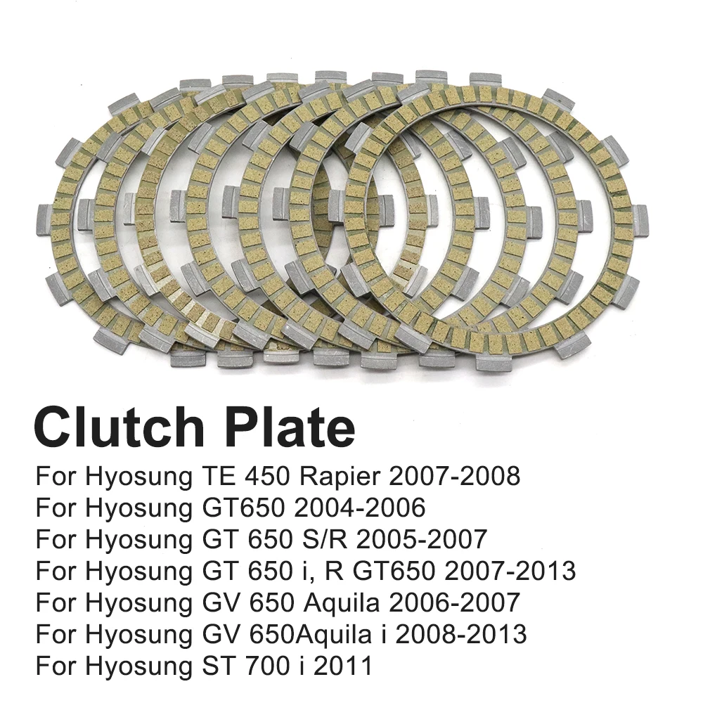 For Hyosung GT650 GV650 S R Aquila I ST700 I TE450 Rapier GT GV 650 Motorcycle Clutch Friction Disc Steel Plate Kit Accessories