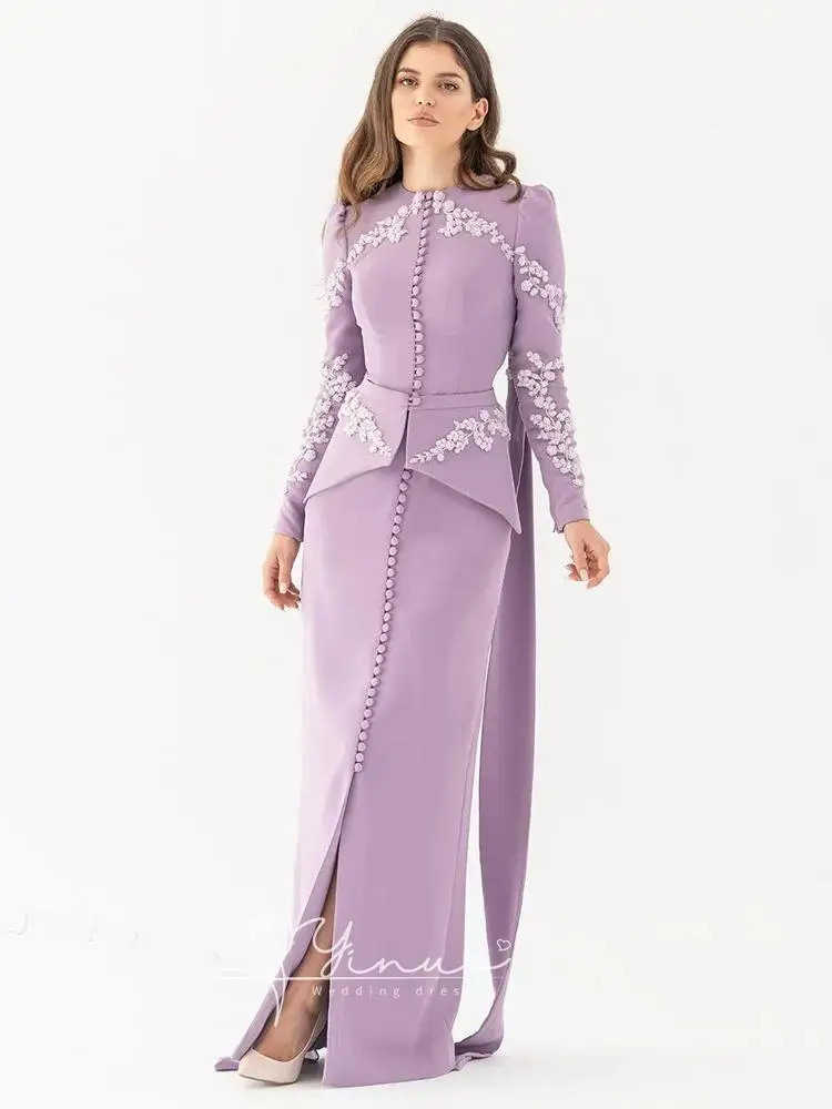 customized Elegant Mermaid Prom Gowns Women\'s Decal Button Party Evening Gown Floor Length 2025 Formal Occasion Dress فساتين الس