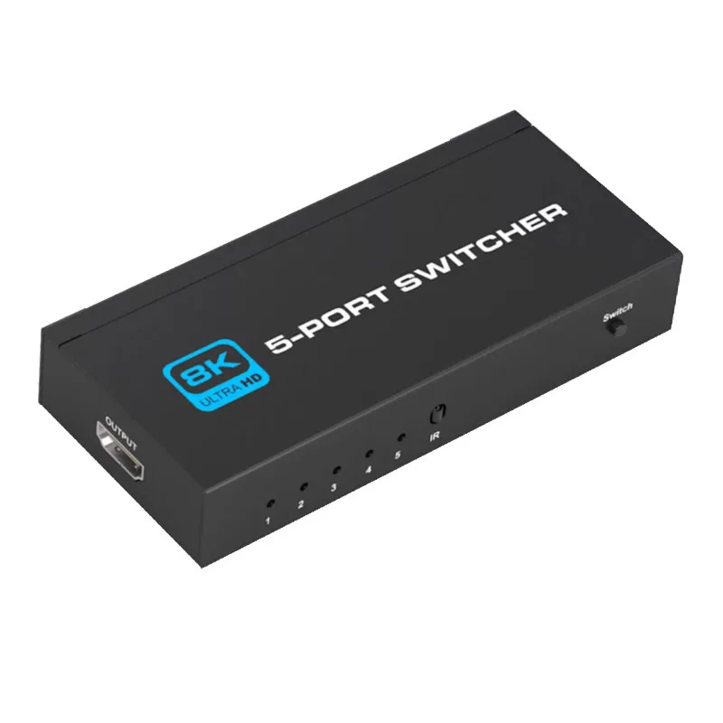 HDTV Switch 8K HD Switcher Splitter 2 in 1 Out Supports 8K@60Hz-4K@120Hz Bi-Directional HDTV 2.1 Compatible with Apple TV, PS5