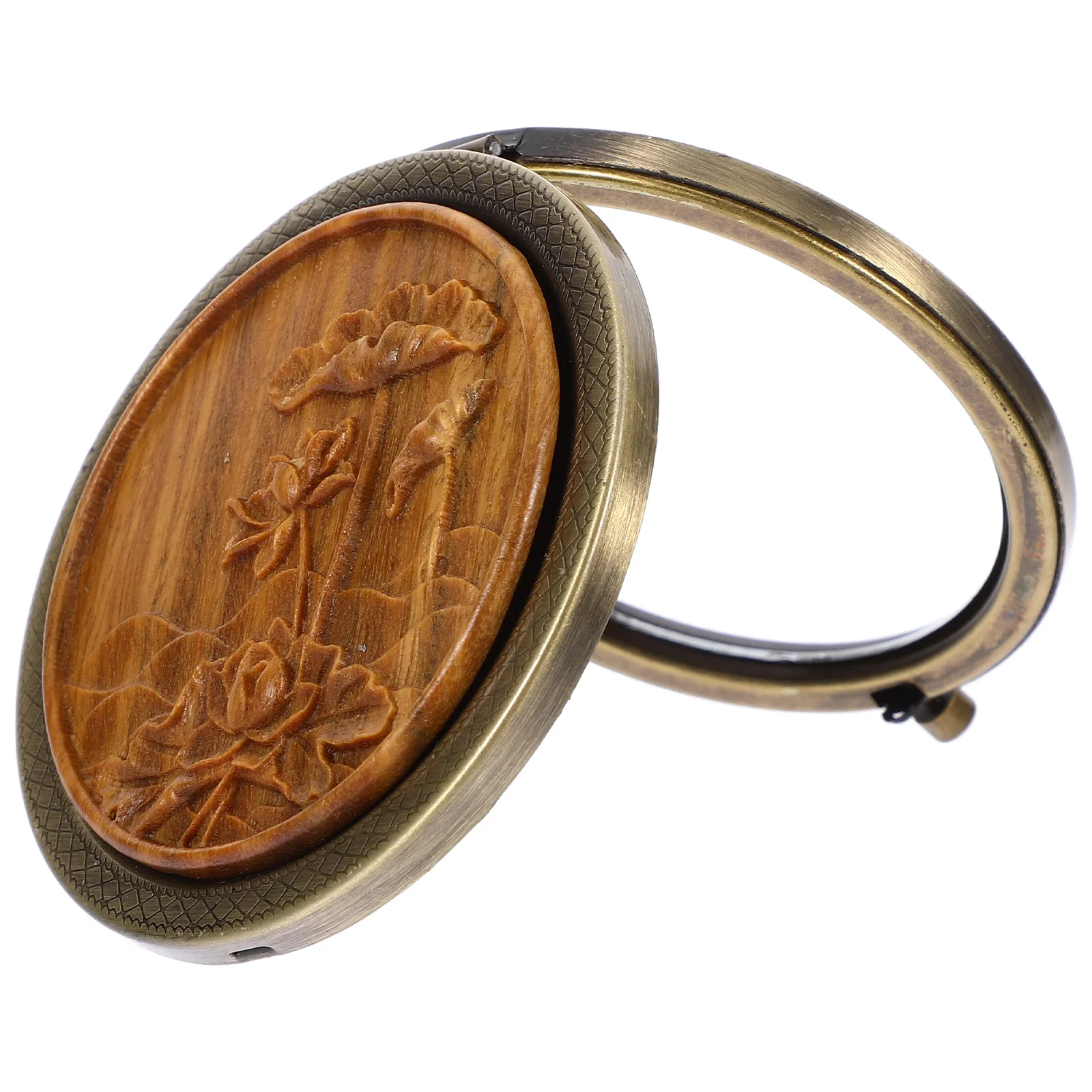 1Pcs Kompakte Lotus Doppel-Seite Spiegel Leichte Reise Make-Up Spiegel Clamshell Mini Runde Weibliche Geschenk