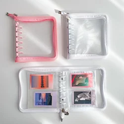 Transparent A7 Square PVC Binder Photo Album with 20 Sheets Sellves Album Collection Book Notebook Kpop Photocard Stationery