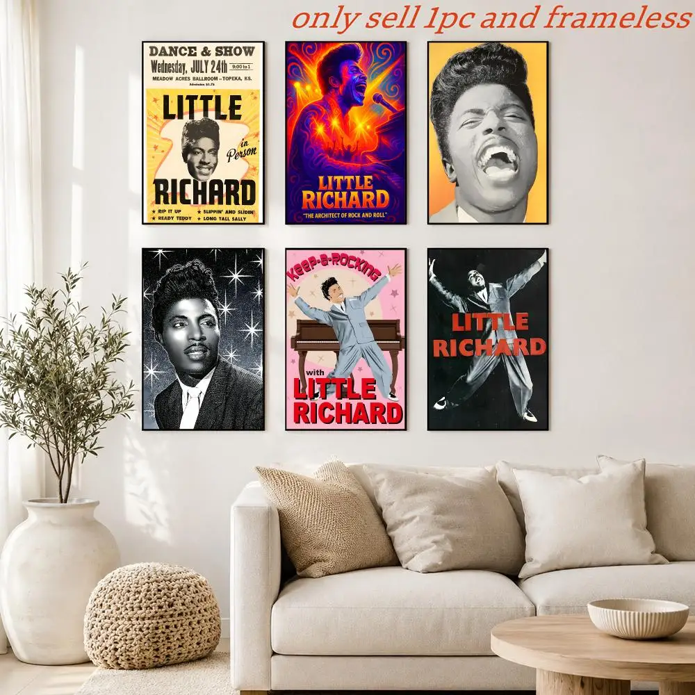 Classic Music L-Little Richard Poster Print Home Living Room Bedroom Entrance Bar Cafe Art Painting Decora