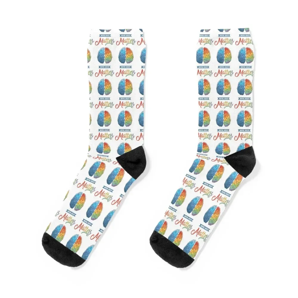 Mental Health Matters - Mental Health Therapy Gift for Therapist or Counselor Socks Toe sports aesthetic Woman Socks Men's