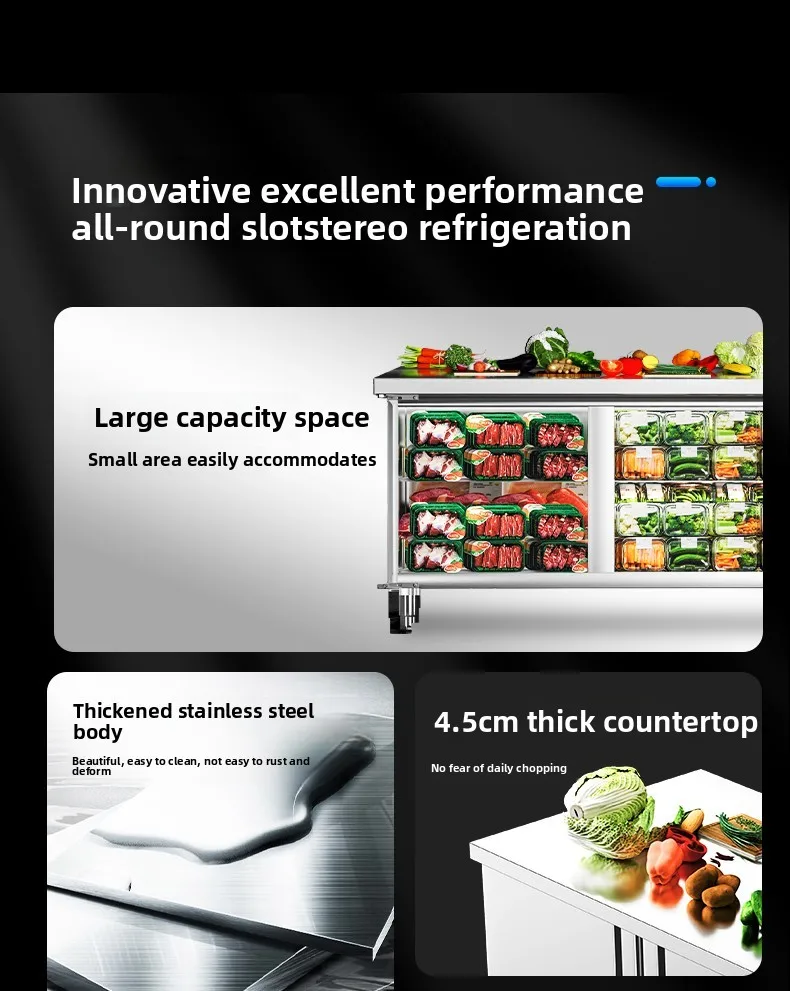 LXC Banco da lavoro refrigerato Frigorifero commerciale Operatore piatto Congelatore Congelatore fresco Cucina