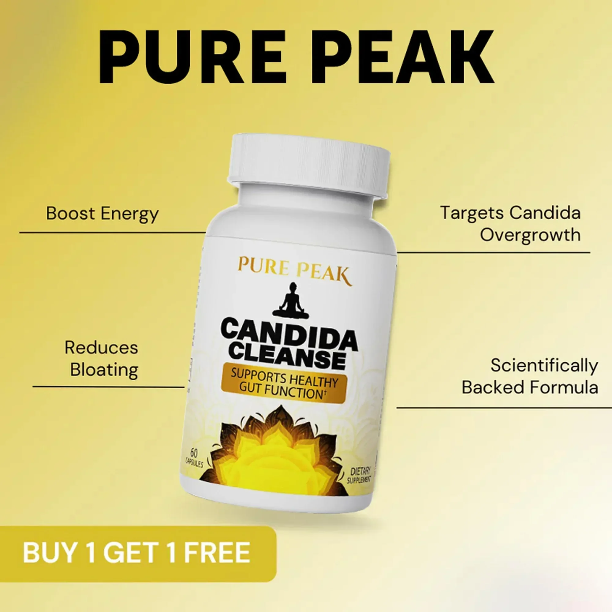 Candida Cleanse - Bevordert de spijsvertering en gezonde darmflora, helpt de darmen te ontgiften en reinigen, bevordert een gezonde darm, het immuunsysteem