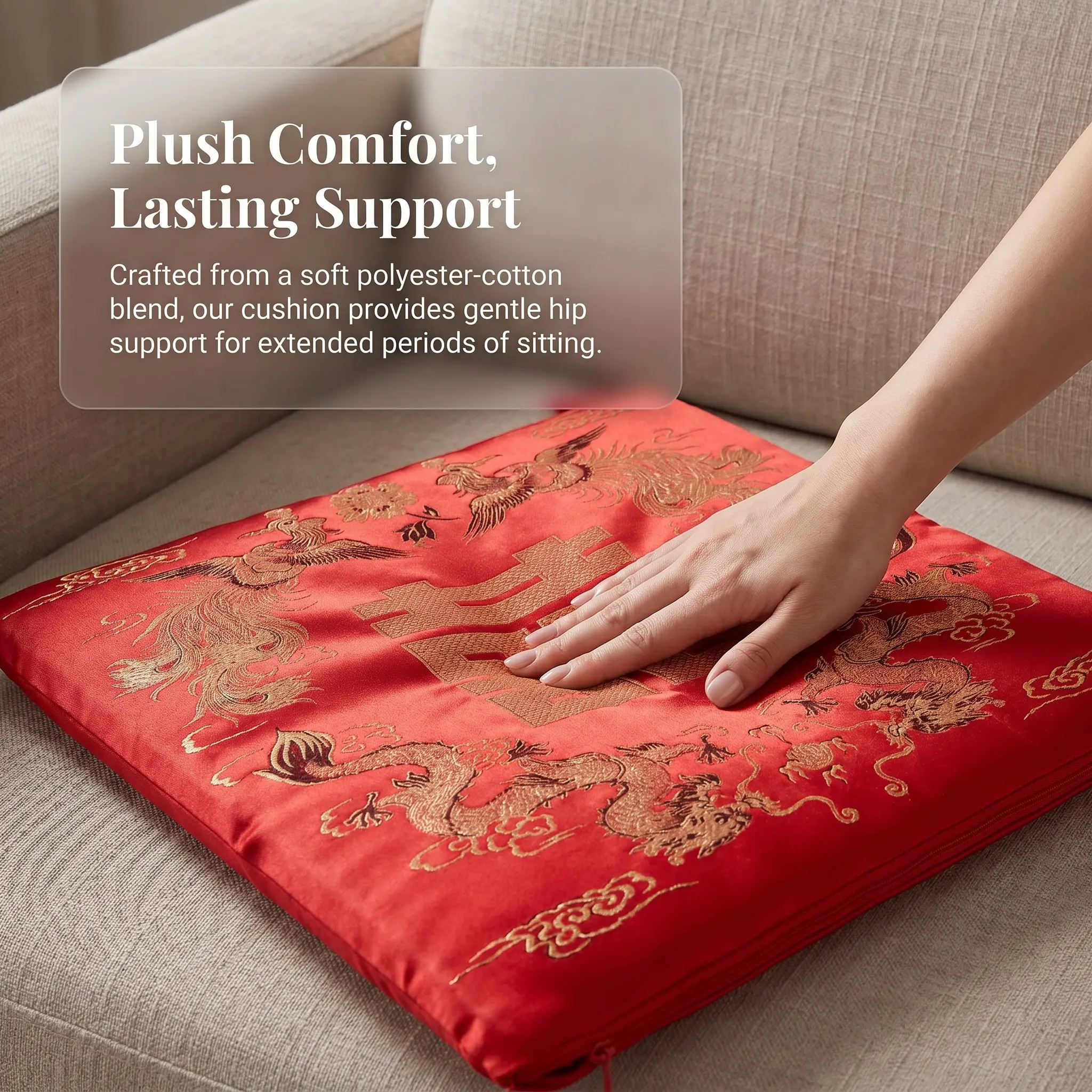 Square Chair Seat Cushion Thickened Supportive Seat Cushion for Dining Room Office Computer Car Driving Kneel Pad Wedding
