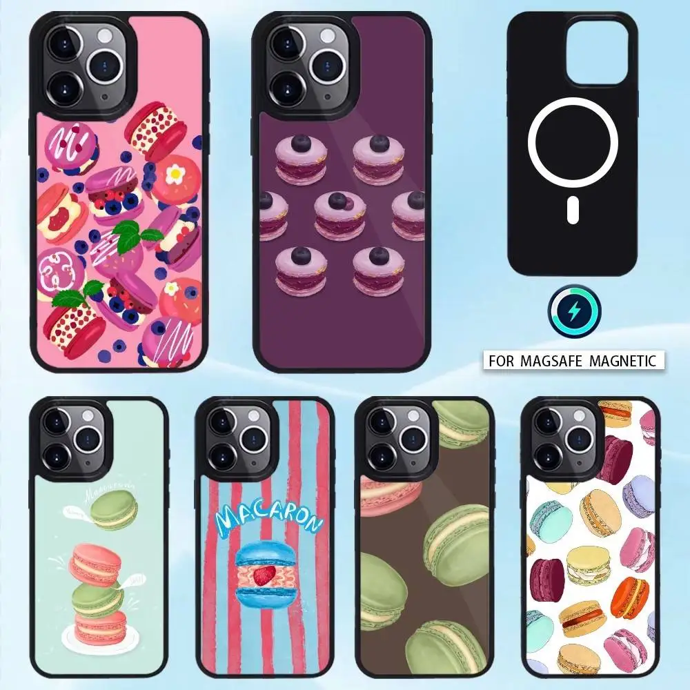 

Colorful Macaron Phone Case Magnetic For iPhone16 15 14 13 12 Pro Max For Magsafe Wireless Charging Cover