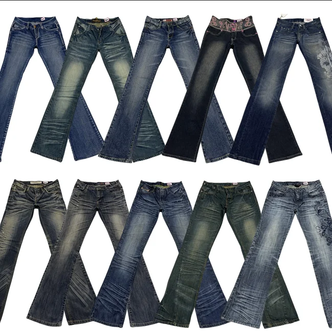 

Винтажные брюки-клеш с низкой посадкой в стиле Y2K, широкие, микро-клеш, в пол, для молодых женщин