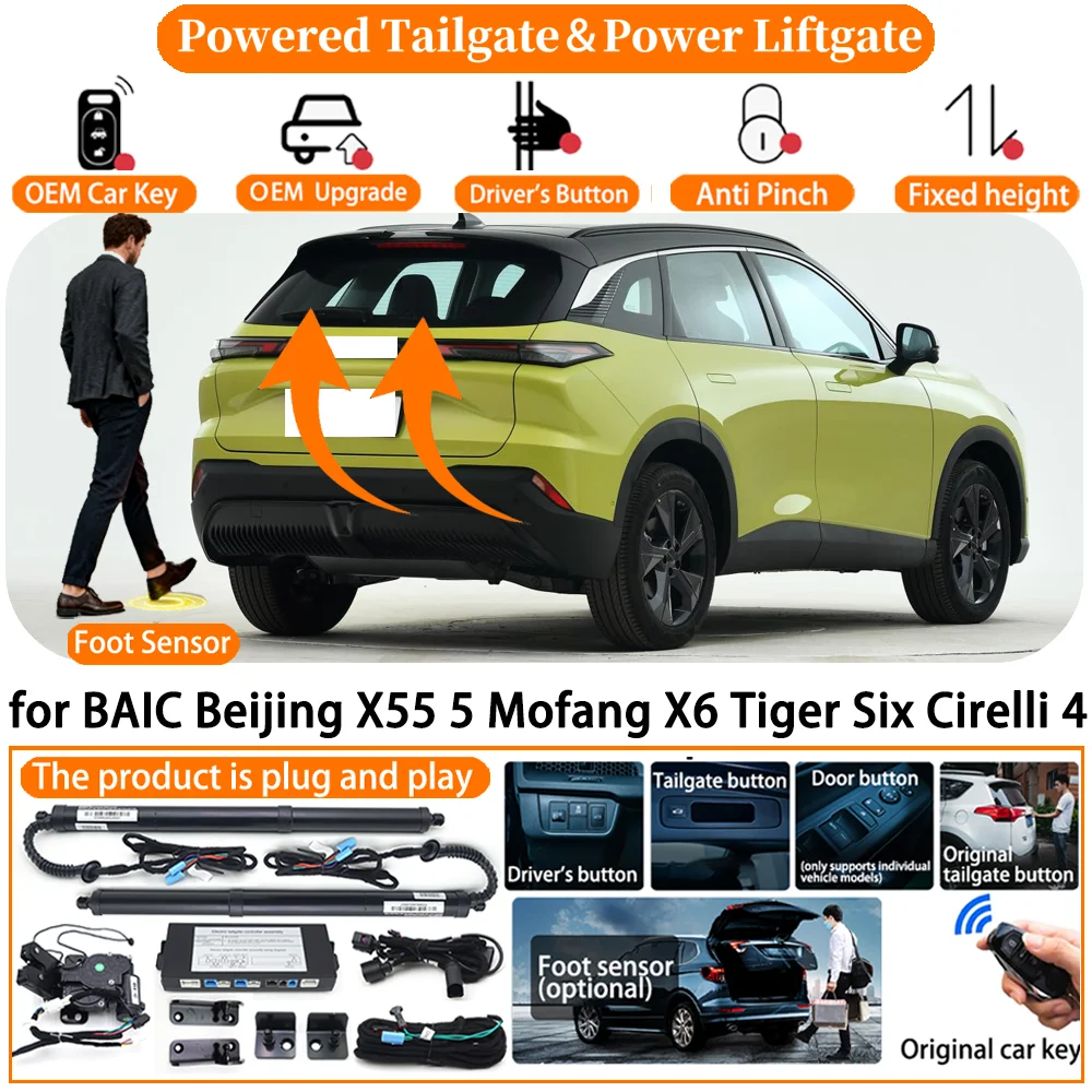 

Car Powered Tailgate for BAIC Beijing X55 5 Mofang X6 Tiger Six Cirelli 4 Automatic Electric Power Tailgate Tail Gate Lift kit