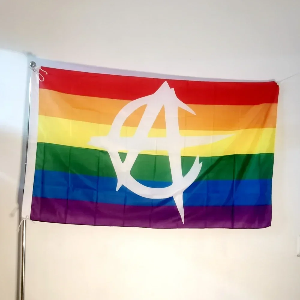 

LGBT Anarchist Capitalist Polyester Flag Outdoor Hanging Durable Multi-Ideology Home Decor Banner 90x150cm