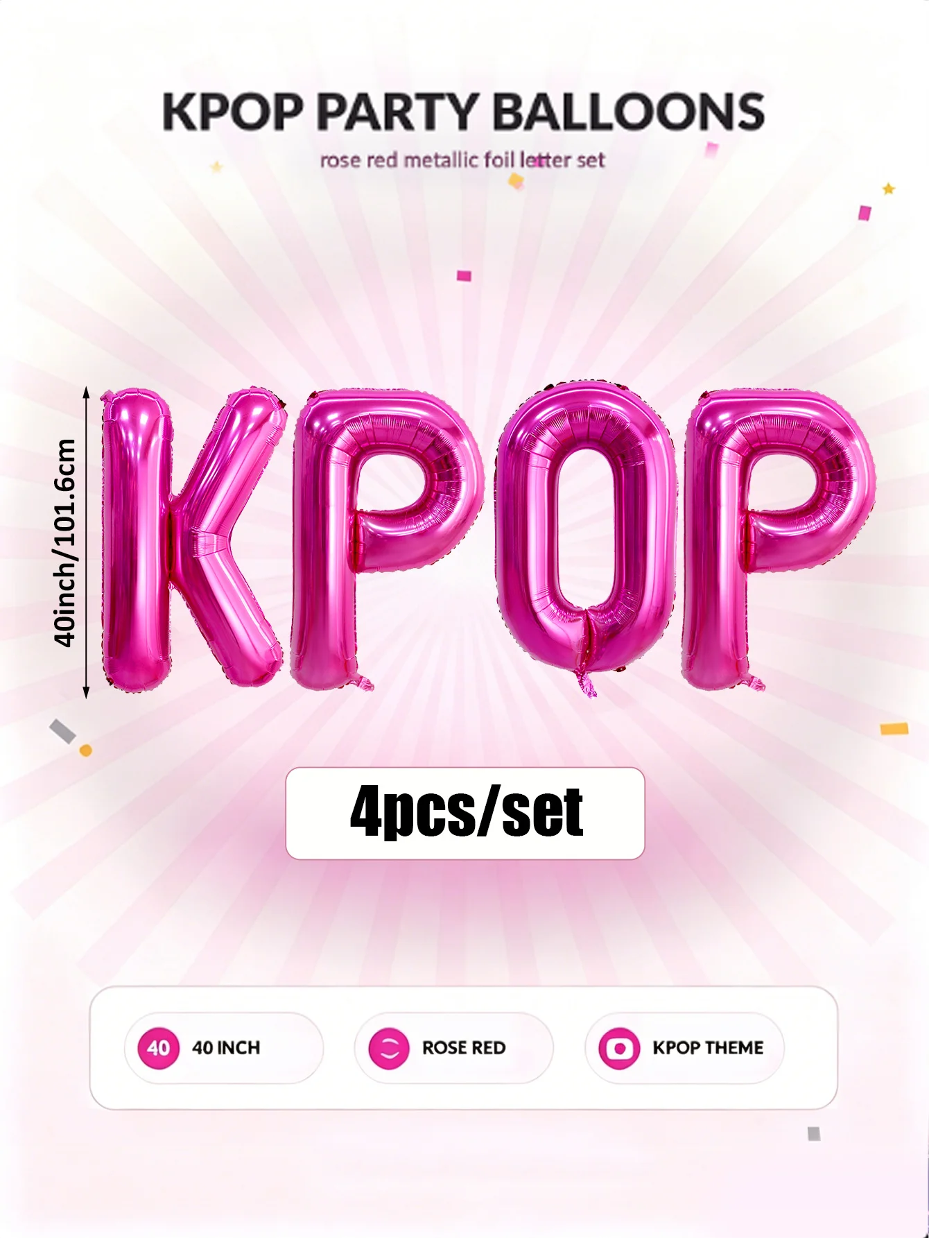 KPOPレターバルーン4個セット — K-POPをテーマにし - Photography Hacks のレビューと価格
