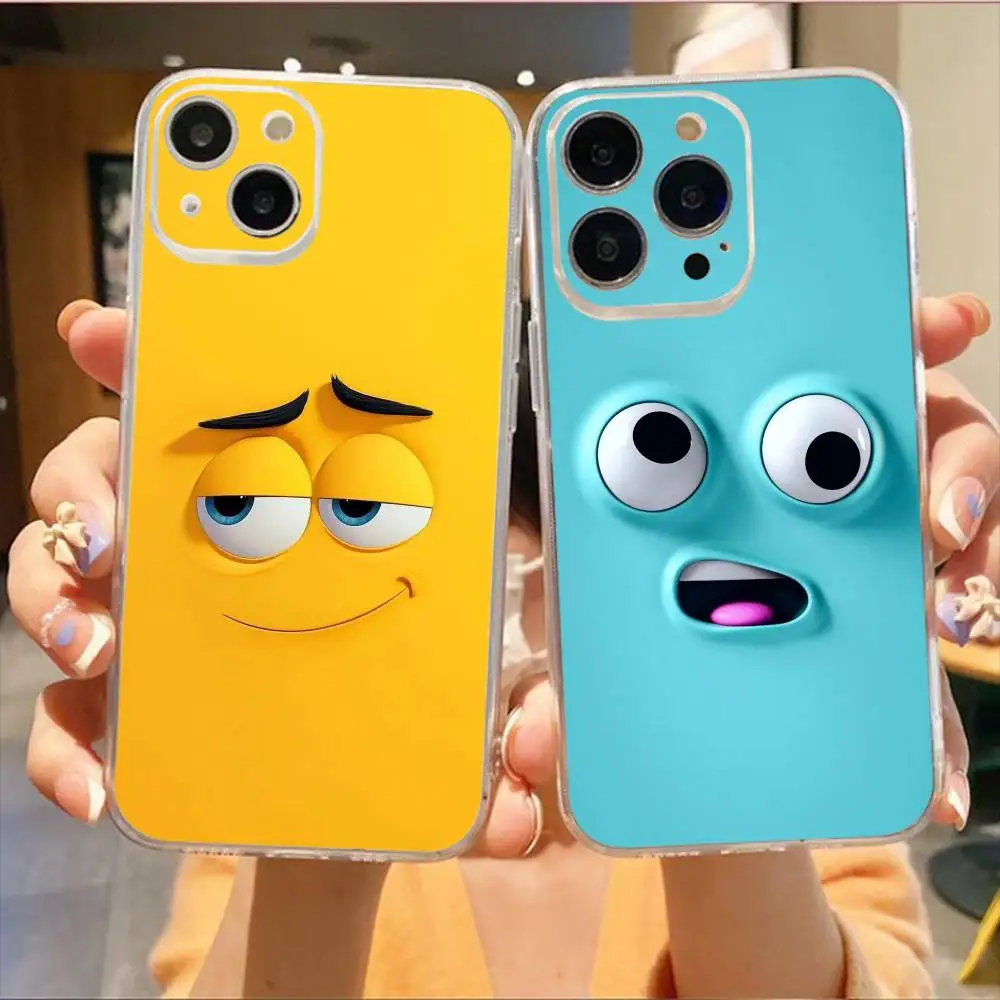 

Funny Face Phone Case For iPhone17,16,15,14,13,12,11 Plus,Pro Max Soft Transparent Cover