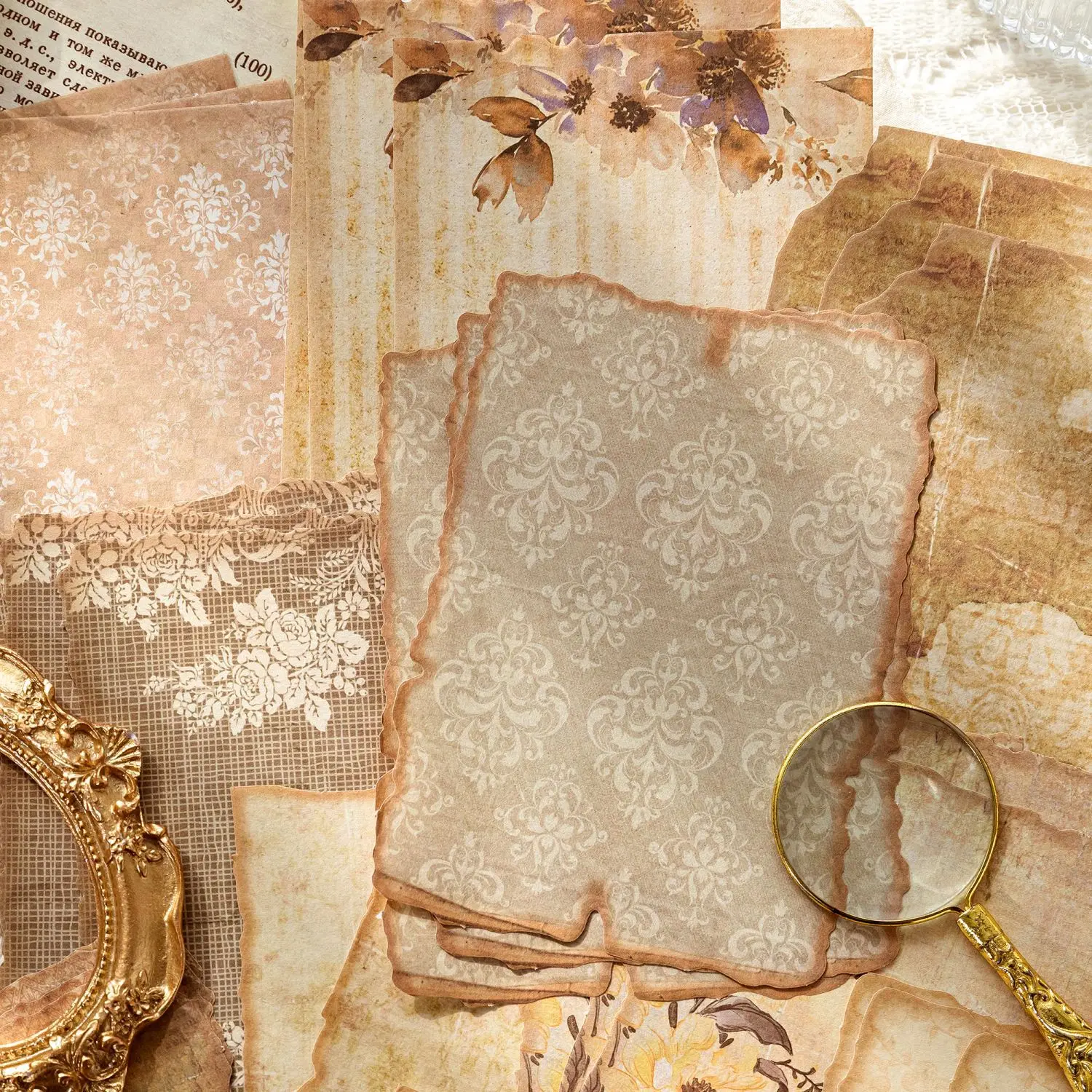 30 - Sheet Vintage Blended - pattern Material Paper Set, with Retro - style Watercolor - like Gradient Patterns