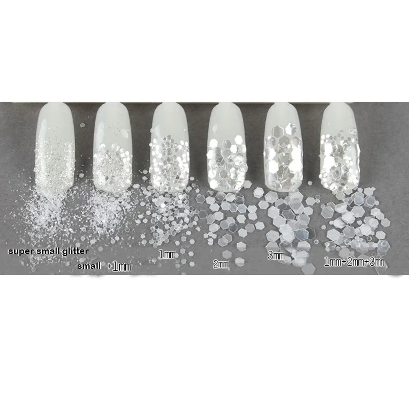 1 Bottle Champagne Silver Gold Mixed Series Nails Art Glitter Sequins DIY Sparkly Dust Pigment Nail Sequin Paillette Flakes Tips