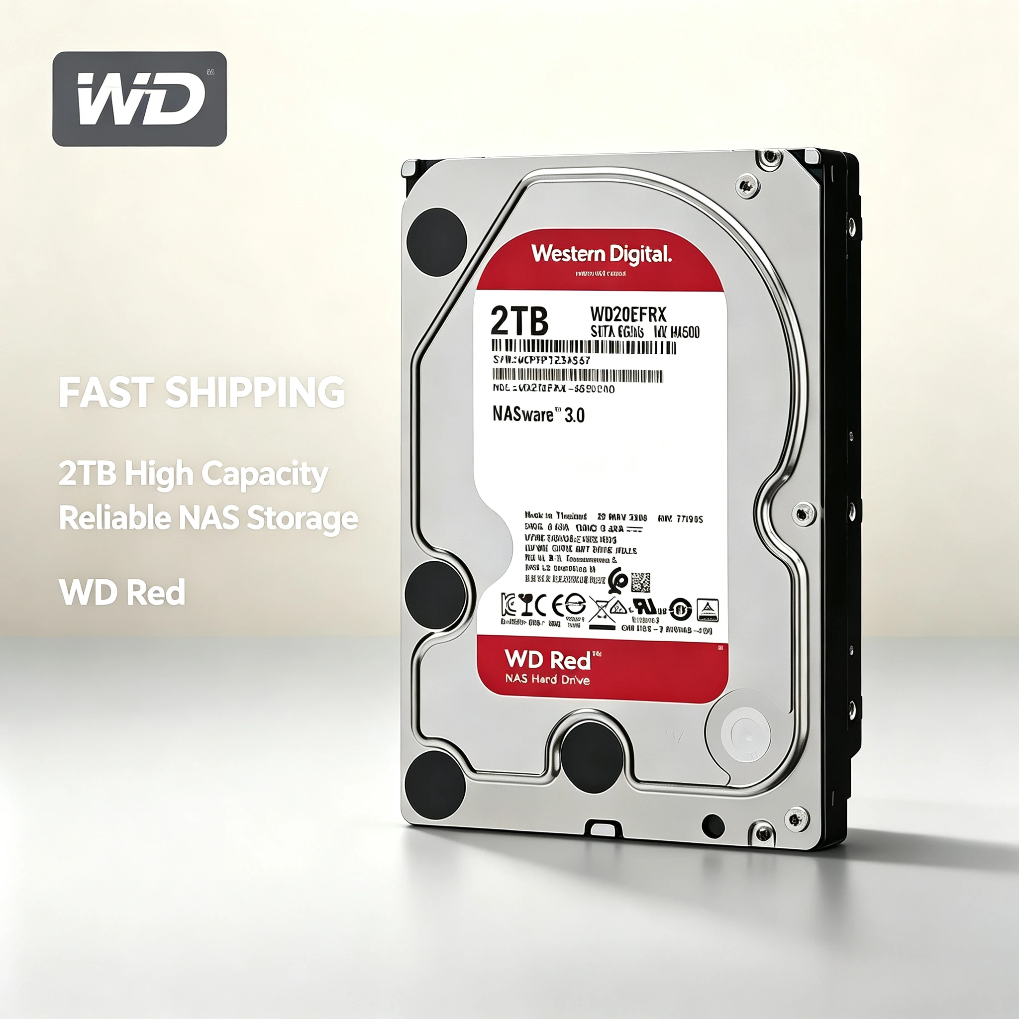 WD Red NAS Hard Disk Drive For Desktop 2TB 4TB 6TB SATA 6Gb/s 5400RPM 64MB Cache 3.5" Internal Hard Drive