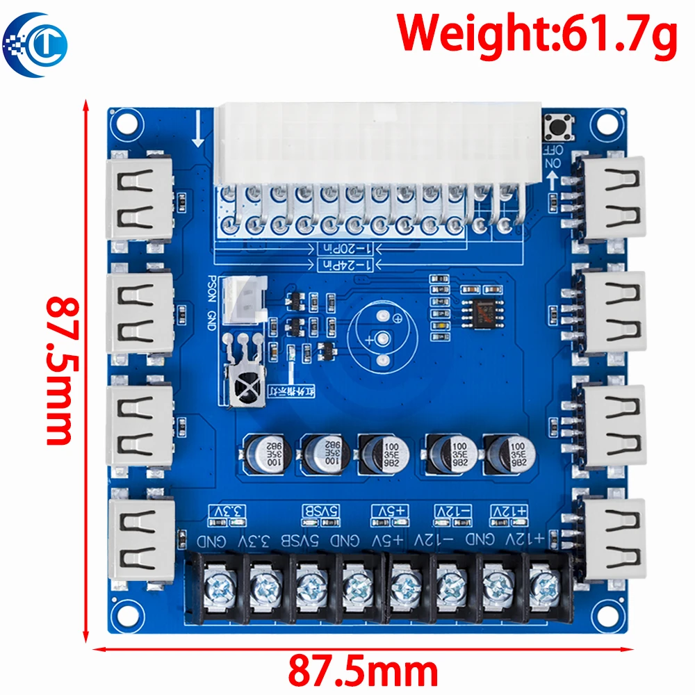 1~3PCS ATX Desktop Power Tap Module: USB Charging Adapter Board with 5V/12V Power Output Wiring for PC Cases