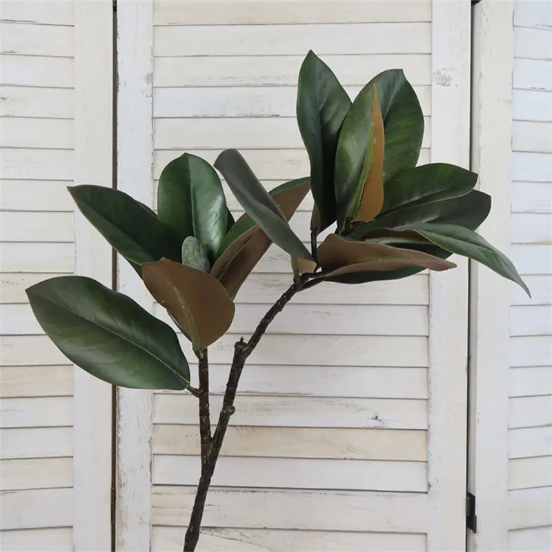 82cm Large Artificial Plants Fake Ficus Tree Branch Plastic Palm Leaves Faux Rubber Tree Foliage Tropical Plant for Home Garden