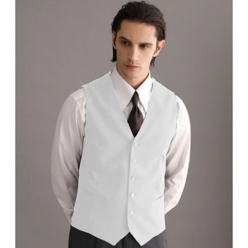 Vest Male  V-neck Sleeveless Business Casual Style Gentleman Retro Style 2023 New Product Warm Jacket Steampunk
