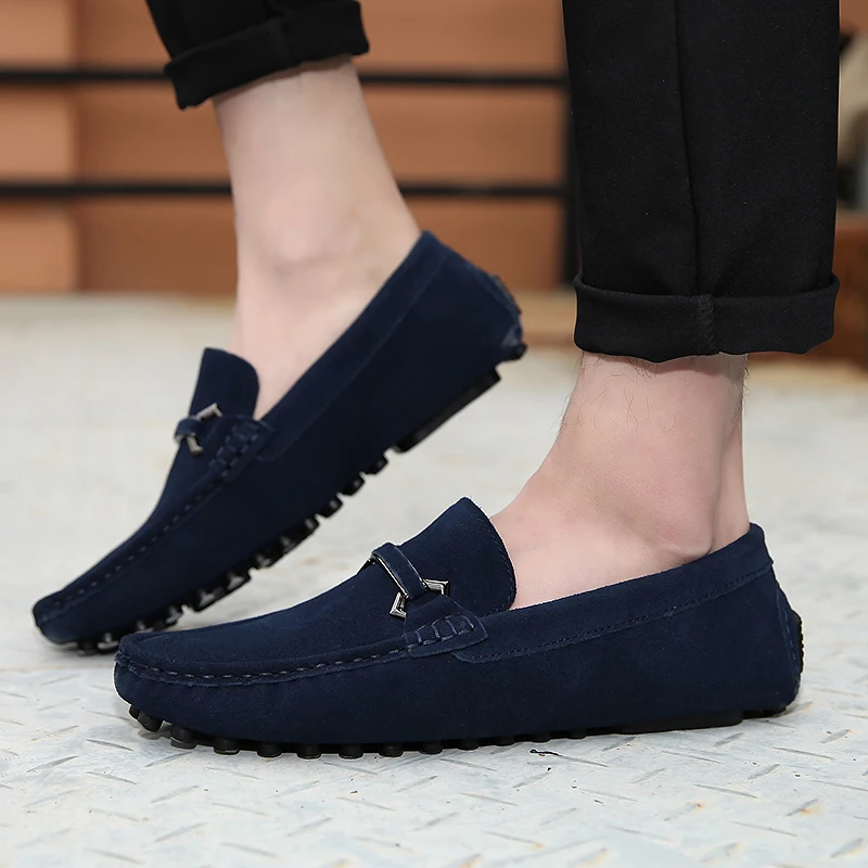 أحذية Penny Loafers Moccasin للرجال سهلة الارتداء على أحذية القوارب المسطحة #3